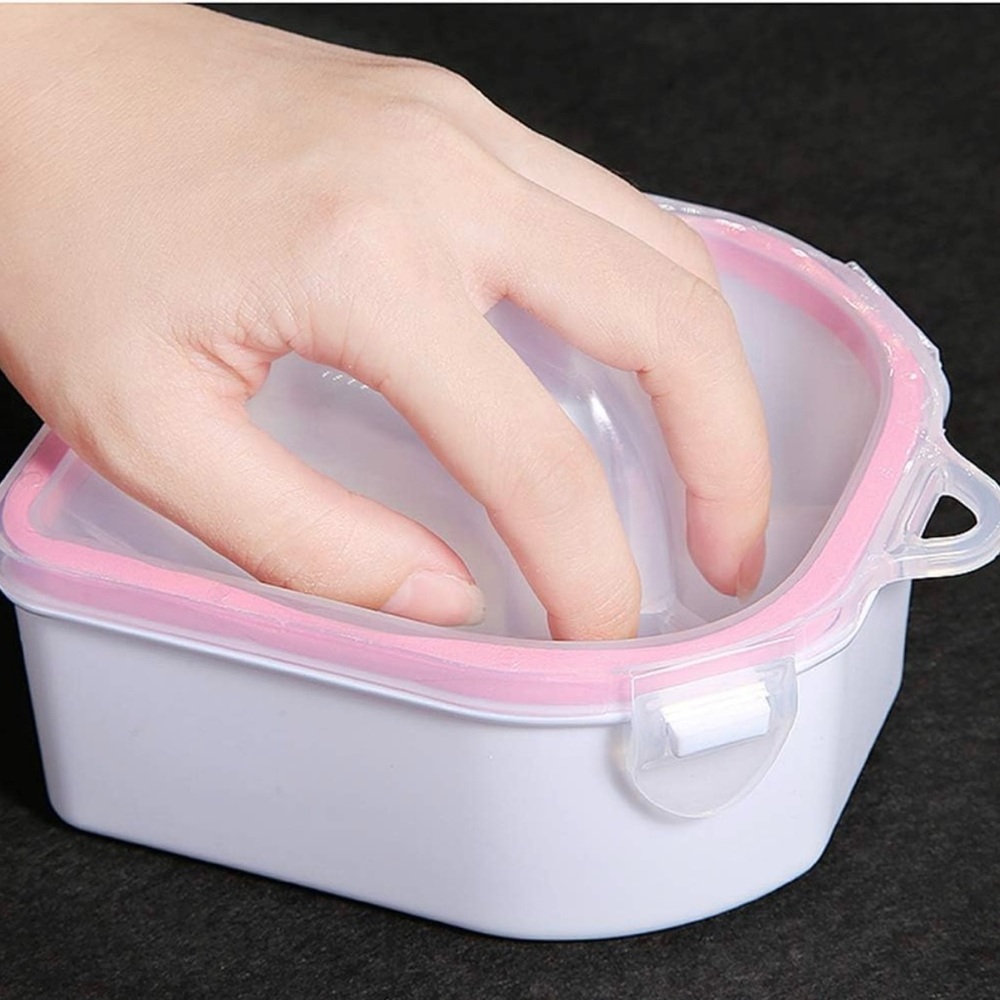 (2) White and Pink Nail Soaking Bowls